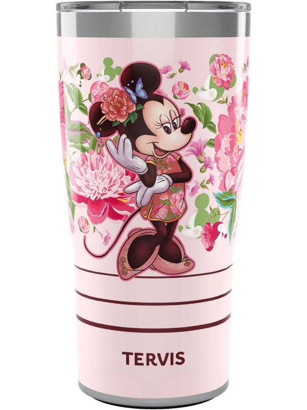 Insulated 20oz Travel Tumbler Cup - Minnie Mouse Floral Design, Keeps Drinks Hot
